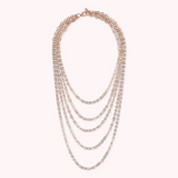 Graduated Multistrand Necklace with Polished Flat Rolo Chain