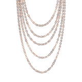 Graduated Multistrand Necklace with Polished Flat Rolo Chain