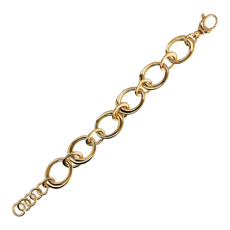 Golden Bracelet with Oval Links alternating with Rings