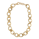 Golden Necklace with Oval Links alternating with Rings