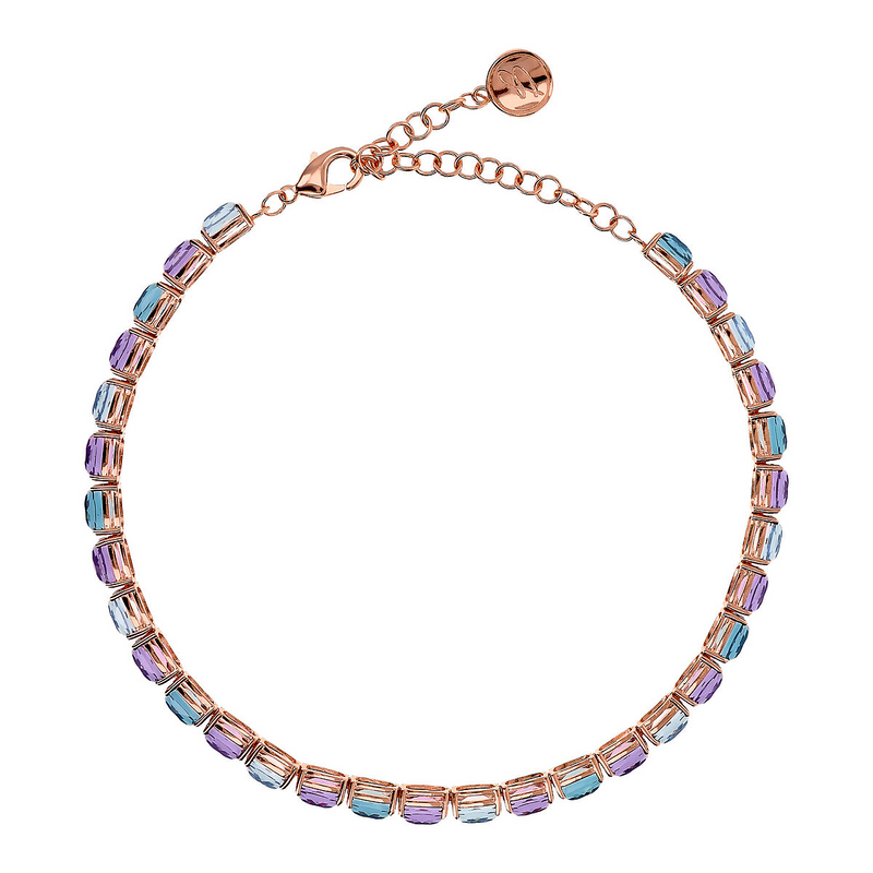 Collana Choker con Prisma Gem Taglio Mosaico