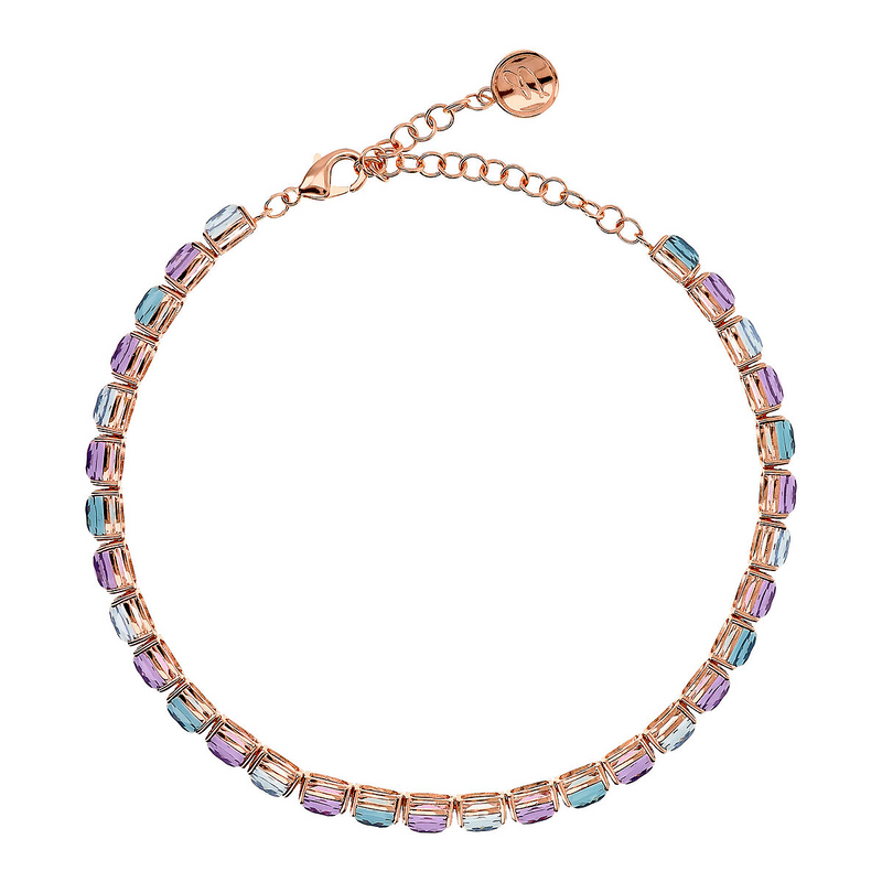 Collana Choker con Prisma Gem Taglio Mosaico