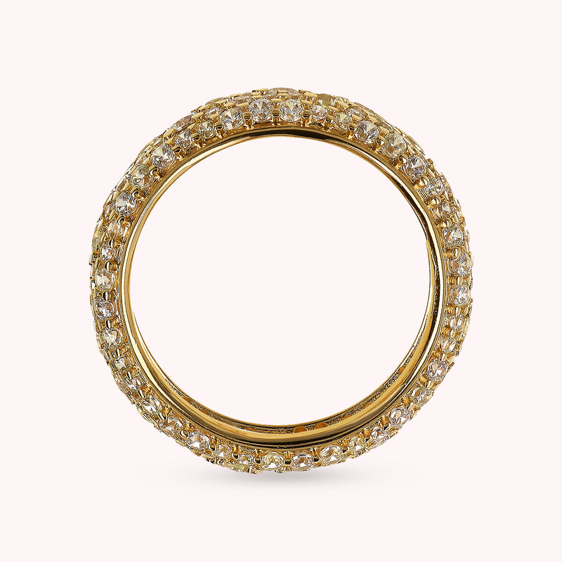 Veretta Golden Ring in Pavé Mixed Cubic Zirconia