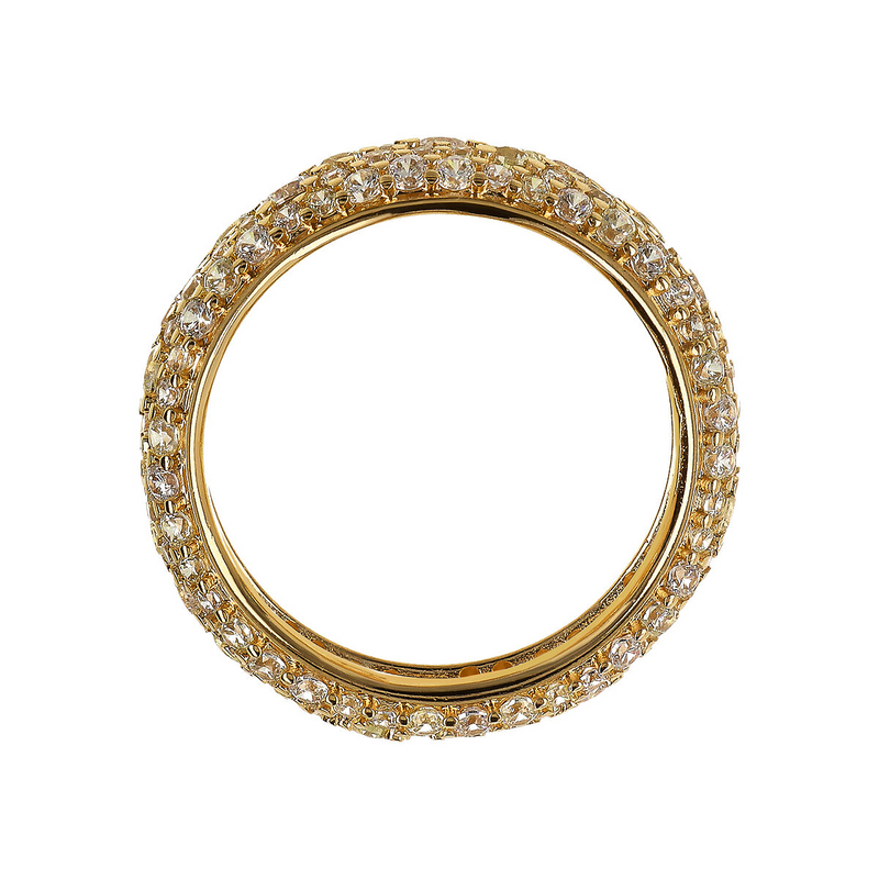 Veretta Golden Ring in Pavé Mixed Cubic Zirconia