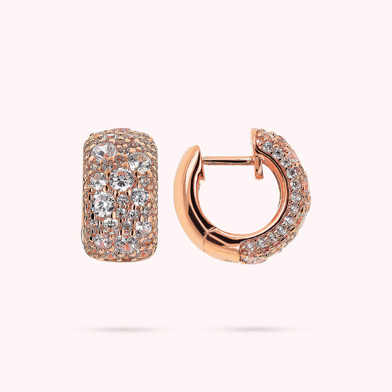 Cubic Zirconia Pavé Hoop Earrings