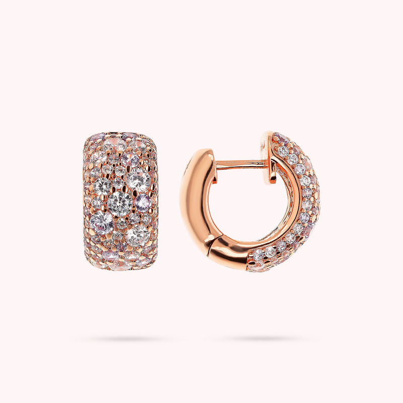 Cubic Zirconia Pavé Hoop Earrings