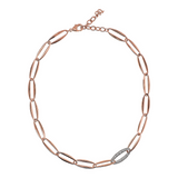 Marquise Link Choker Necklace and Cubic Zirconia Pavé Element