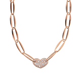 Necklace Choker Marquise and Heart in Pavé of Cubic Zirconia