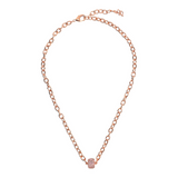 Oval Rolo Chain Necklace with Pavé Washer by Cubic Zarancio