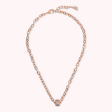 Oval Rolo Chain Necklace with Pavé Washer by Cubic Zarancio