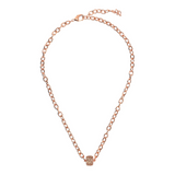 Oval Rolo Chain Necklace with Pavé Washer by Cubic Zarancio