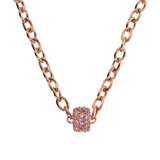 Oval Rolo Chain Necklace with Pavé Washer by Cubic Zarancio