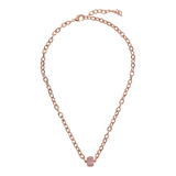 Oval Rolo Chain Necklace with Pavé Washer by Cubic Zarancio