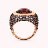 Bague Chevalier avec Pierre Prisma Gem et Pavé de Zircons Cubiques