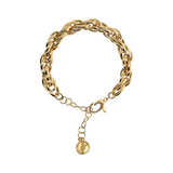 Golden Braided Oval Link Bracelet