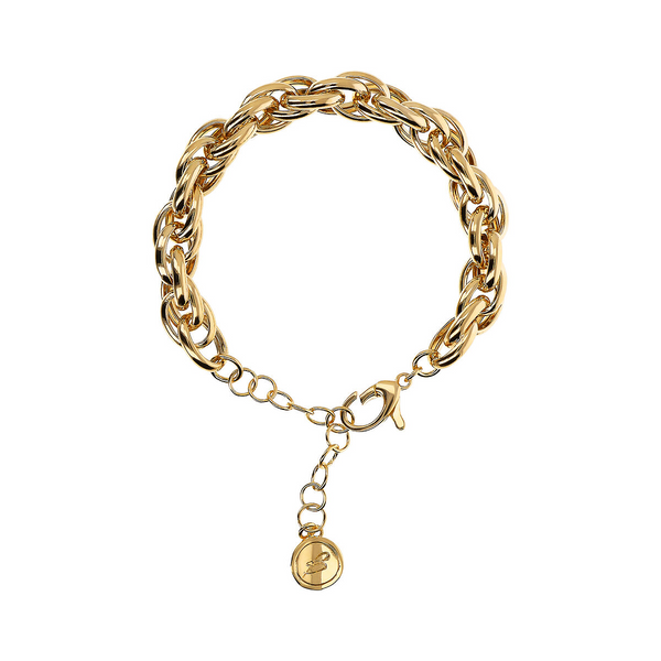 Golden Braided Oval Link Bracelet