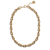 Golden Intertwined Oval Links Choker Necklace