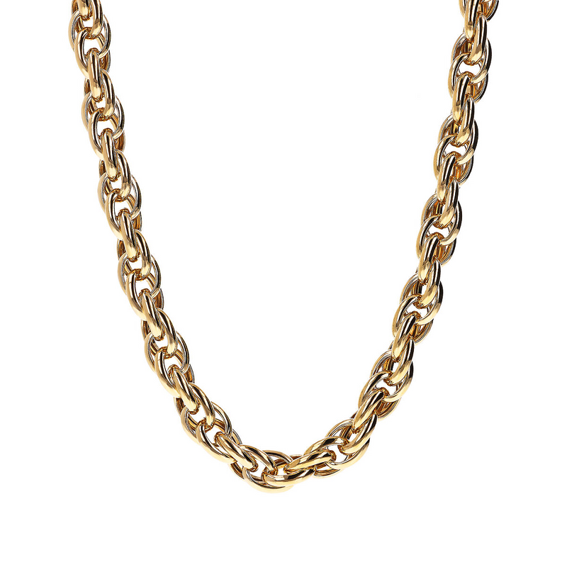 Golden Intertwined Oval Links Choker Necklace