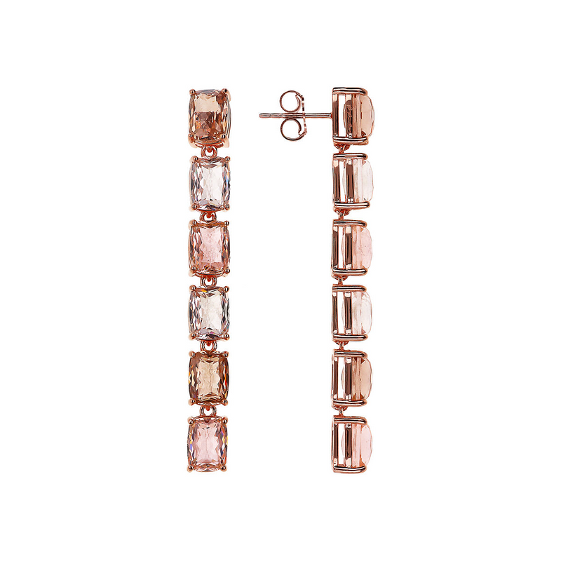 Long Earrings with Prism Gem Mosaic Cut