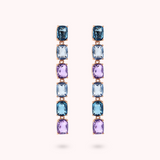 Long Earrings with Prism Gem Mosaic Cut