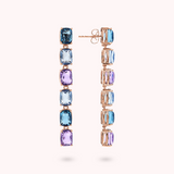 Long Earrings with Prism Gem Mosaic Cut