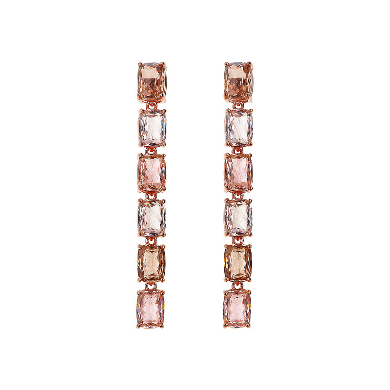 Long Earrings with Prism Gem Mosaic Cut