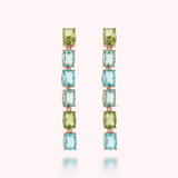 Long Earrings with Prism Gem Mosaic Cut