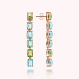 Long Earrings with Prism Gem Mosaic Cut