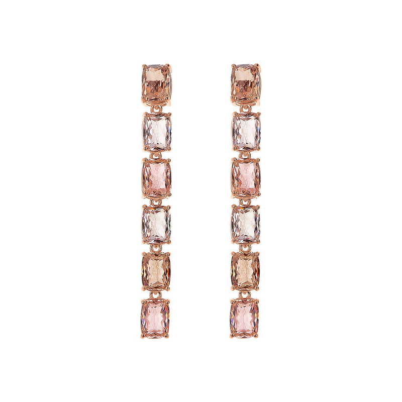 Long Earrings with Prism Gem Mosaic Cut