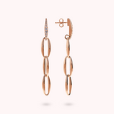 Marquise Link Drop Earrings and Cubic Zirconia Pavé Element