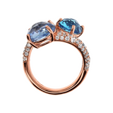 Contrarié ring with Prisma Gem Tonde and Pavé of Cubic Zirconia