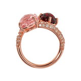 Contrarié ring with Prisma Gem Tonde and Pavé of Cubic Zirconia