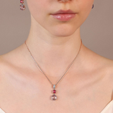 Collana con Pendente in Prisma Gem Tonde e Pavé in Cubic Zirconia