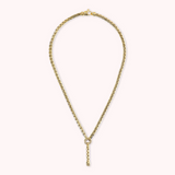 Golden Venetian Mesh Necklace with Cubic Zirconia Pavé Detail