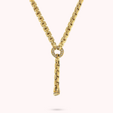 Collana Golden Maglia Veneziana con Dettaglio in Pavé di Cubic Zirconia