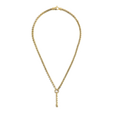 Golden Venetian Mesh Necklace with Cubic Zirconia Pavé Detail