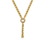 Golden Venetian Mesh Necklace with Cubic Zirconia Pavé Detail