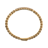 Venetian Semi-Rigid Golden Bracelet with Cubic Zirconia Pavé Plate