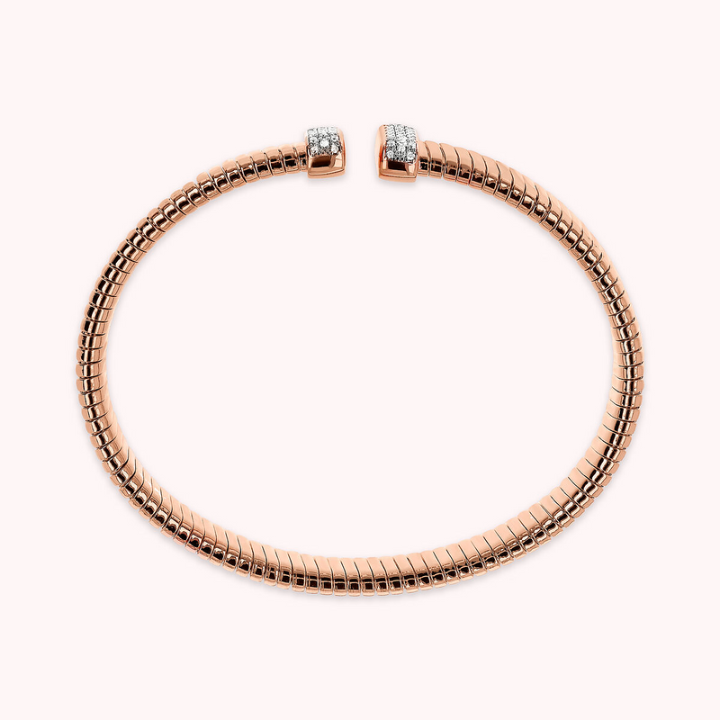 Tubogas Starres Armband mit Zirkonia-Pavé