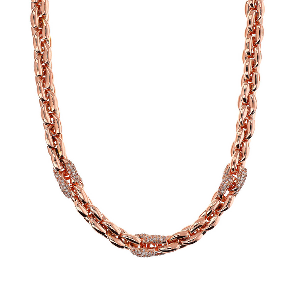 Geometric Mesh Choker Necklace with Cubic Zirconia Pavé Elements