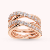 Multistrand Braided Band Ring with Cubic Zirconia