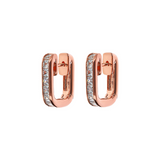 Hoop Earrings with Square Cubic Zirconia Princess Cut