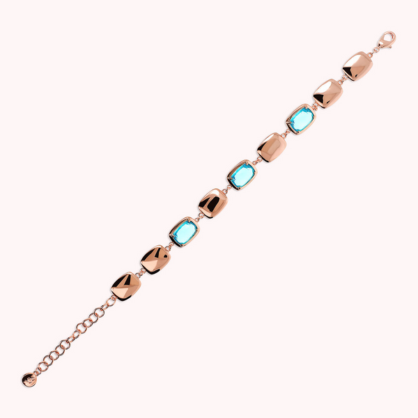 Bracelet with Shiny Nuggets and Baguette Gem Prism