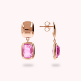 Dangle Earrings with Shiny Nuggets and Baguette Gem Prism