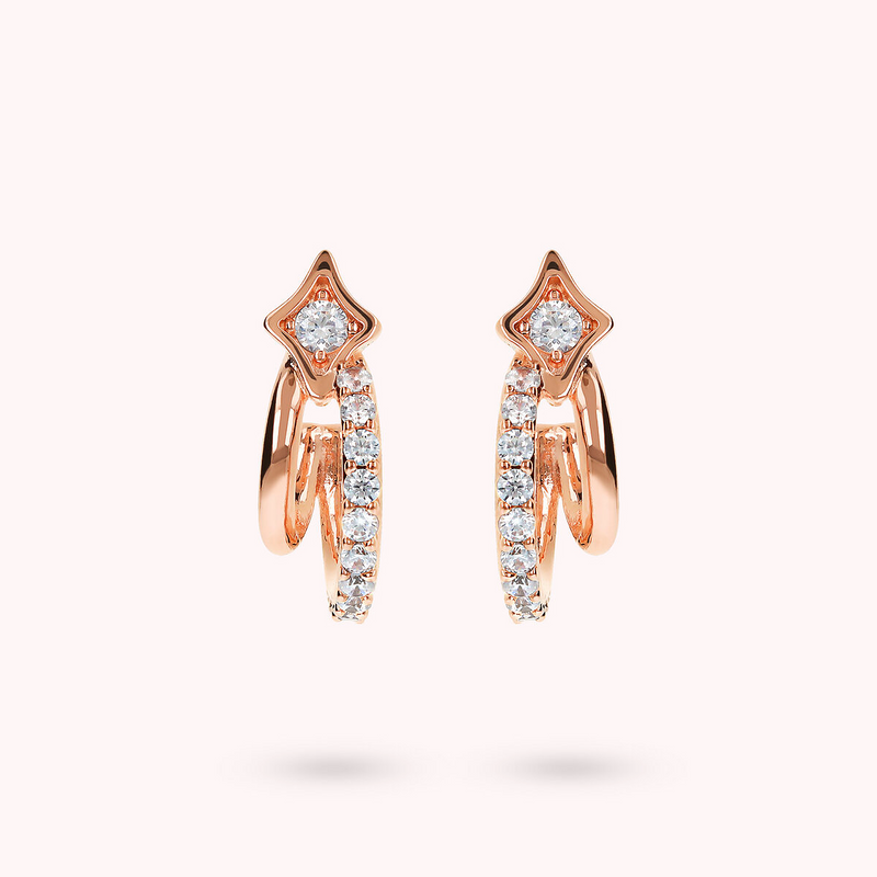 Double Étoile Earrings with Cubic Zirconia