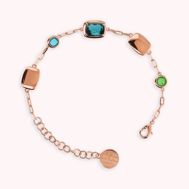 Bracelet with Nuggets and Round and Baguette Gem Prism