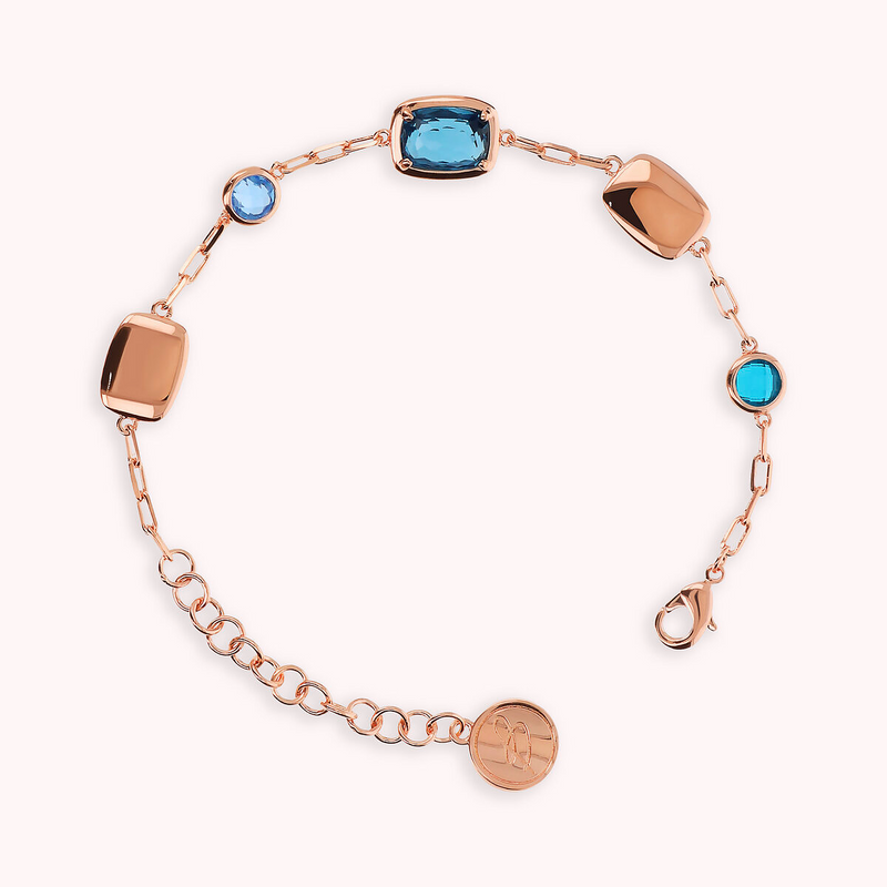 Bracelet with Nuggets and Round and Baguette Gem Prism