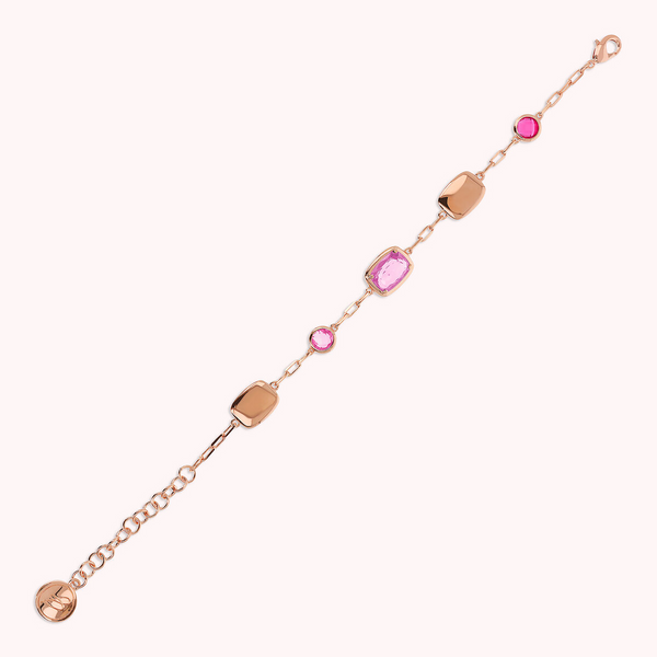 Bracelet with Nuggets and Round and Baguette Gem Prism