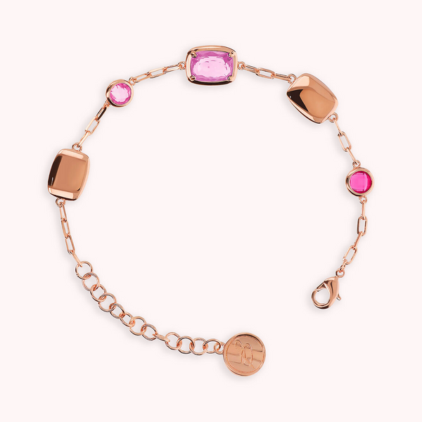 Bracelet with Nuggets and Round and Baguette Gem Prism