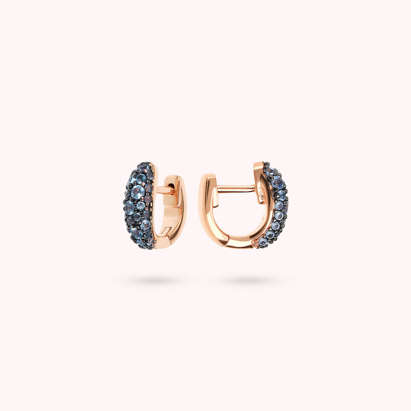 Graduated Hoop Earrings with Cubic Zirconia Pavé